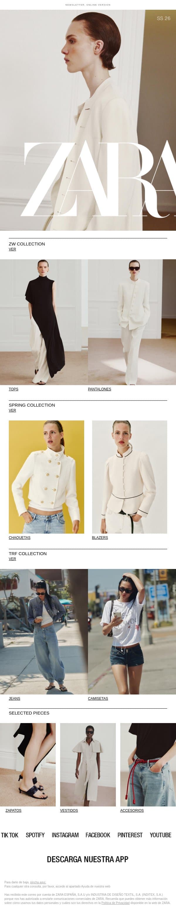 Woman | Descubre nuestra selección de la semana email from Zara screenshot