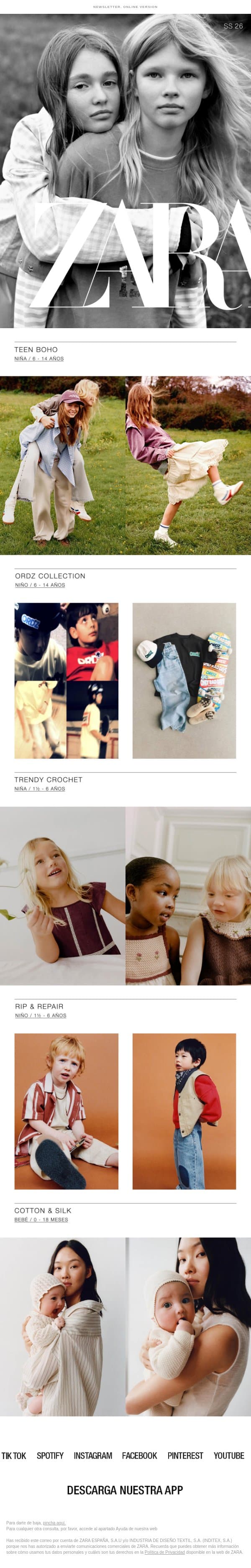 Kids | Descubre las novedades de esta semana email from Zara screenshot