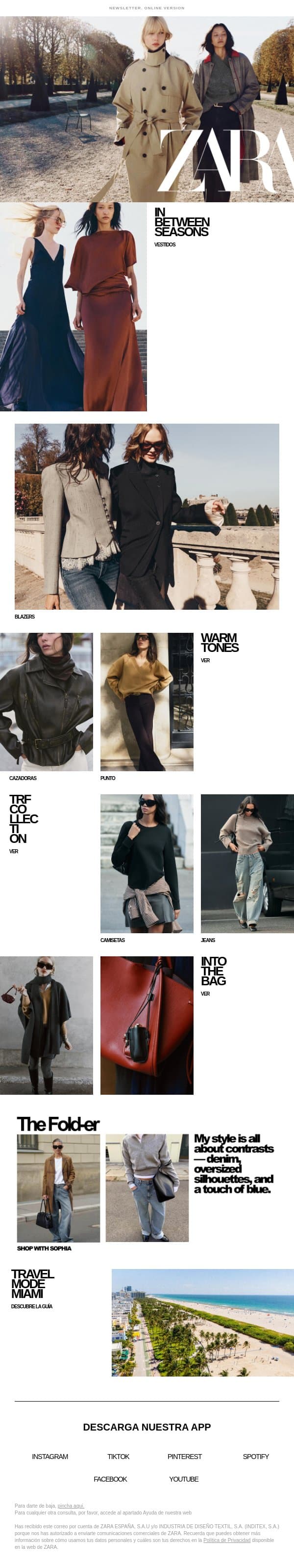 Woman | In Between Seasons email from Zara screenshot