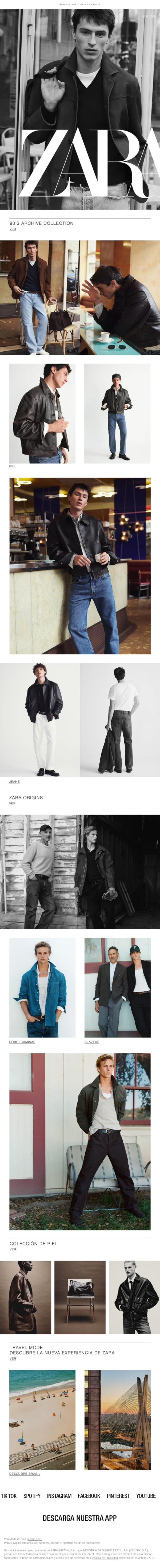 Nuevos drops de la semana email from Zara screenshot