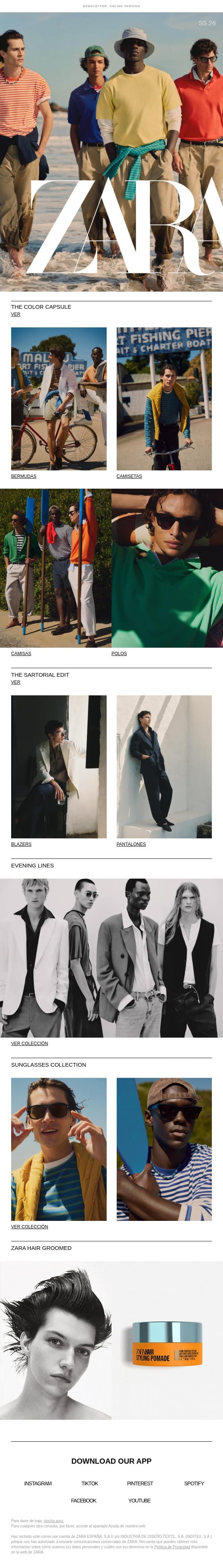 Man | The weekly edit email from Zara screenshot