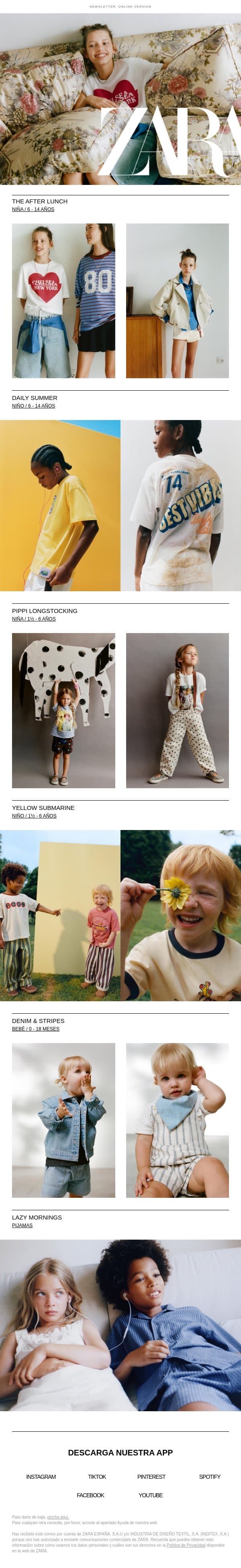 Descubre las novedades email from Zara screenshot