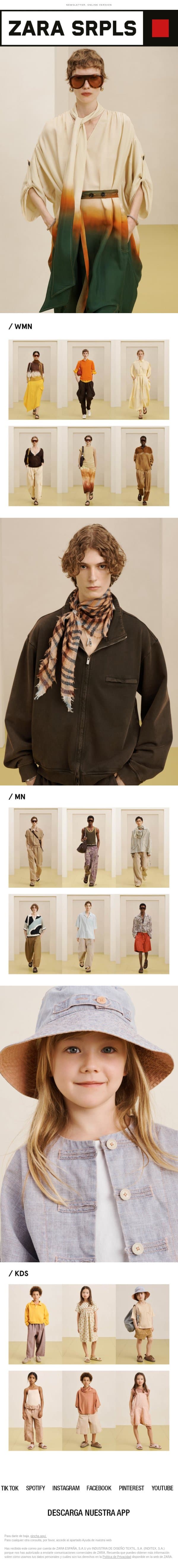 ZARA SRPLS. COLECCIÓN 16. Drop 02 email from Zara screenshot