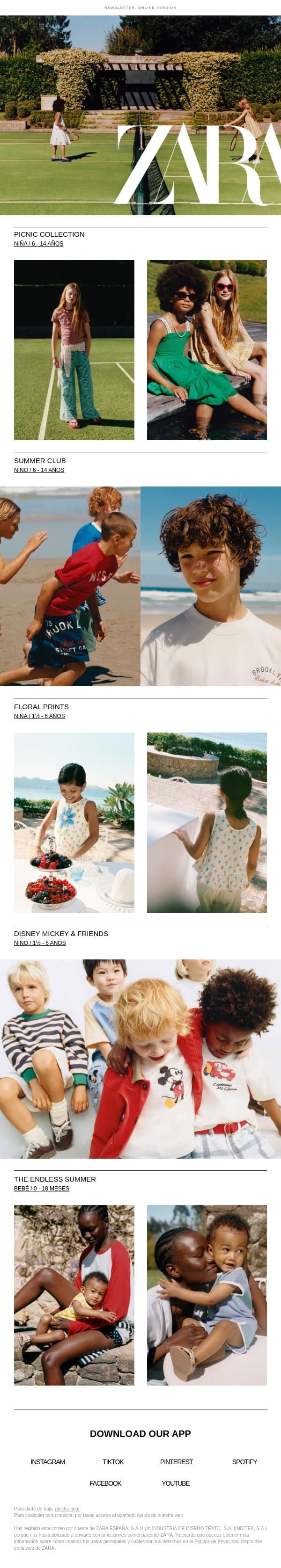 Kids | Las novedades de esta semana email from Zara screenshot