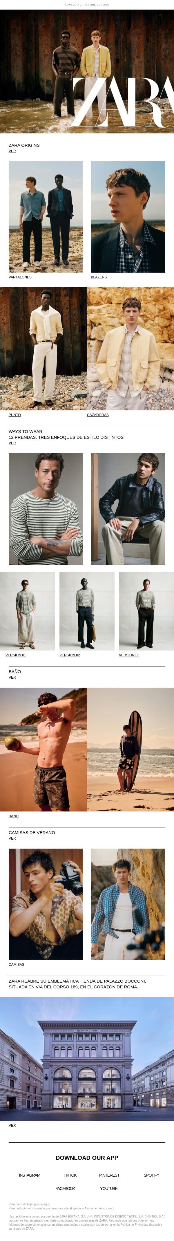 Man | Explora nuestras últimas colecciones email from Zara screenshot