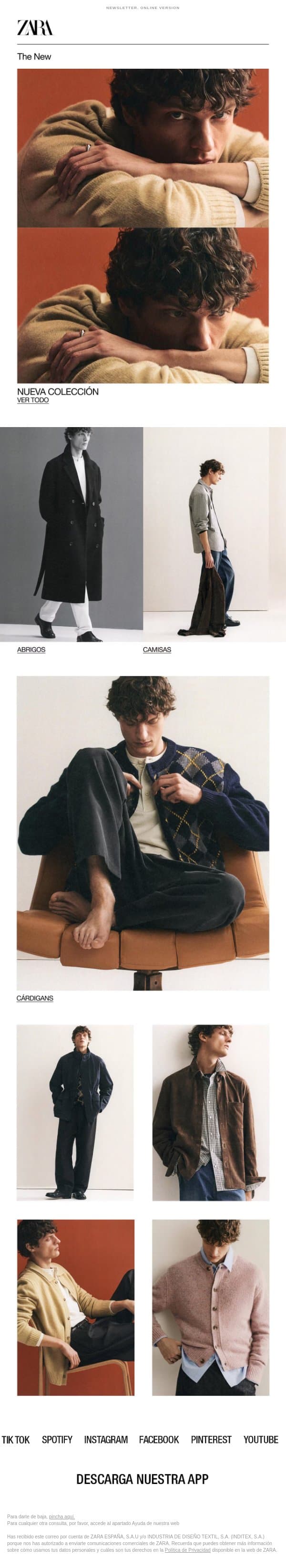 Descubre la nueva colección¡ email from Zara screenshot