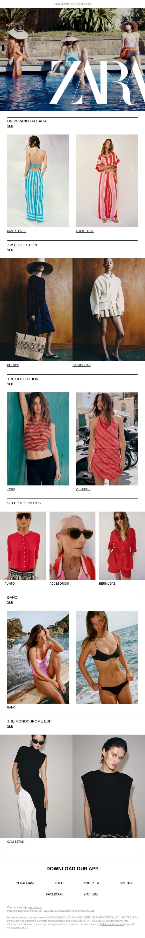 Woman | Rayas, estampados y color email from Zara screenshot