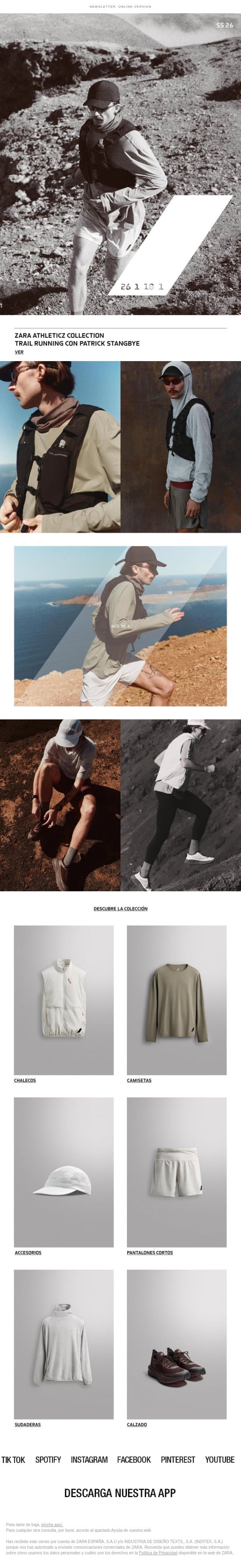 Man | Athleticz Trail Running email from Zara screenshot