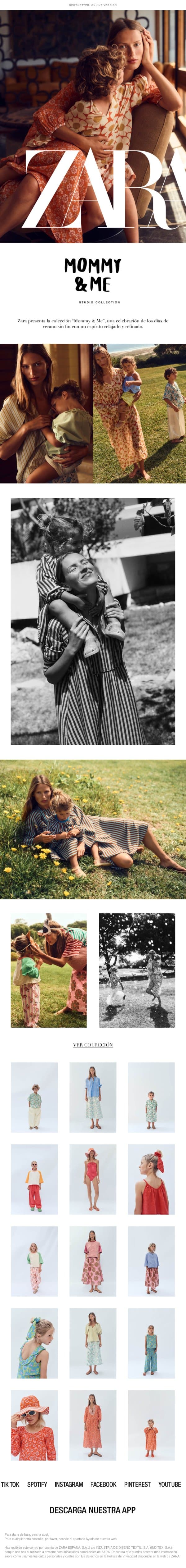 ZARA STUDIO | Mommy & Me email from Zara screenshot