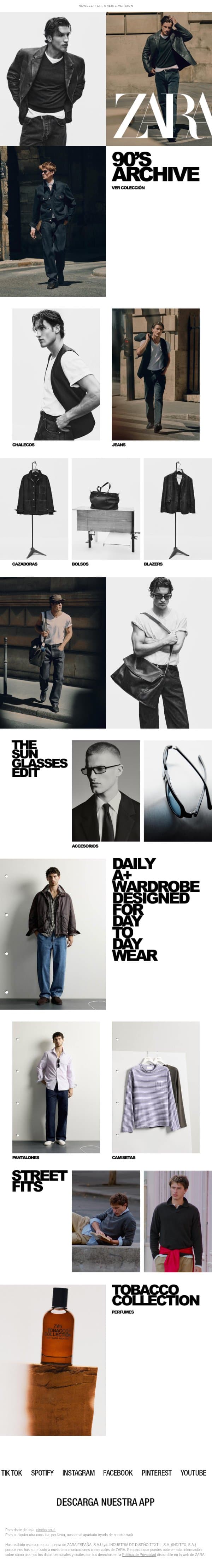 Descubre las últimas novedades email from Zara screenshot