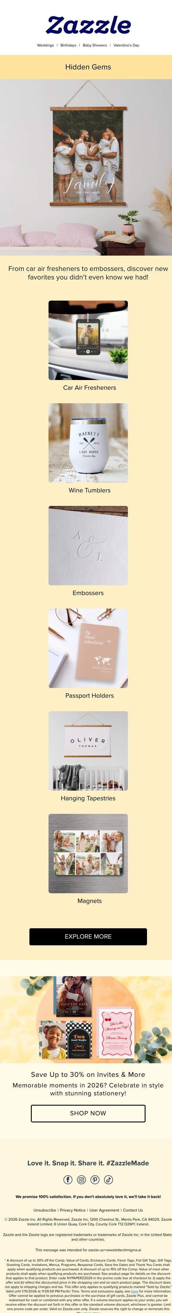 Products You Never Knew We Had 👀 email from Zazzle screenshot