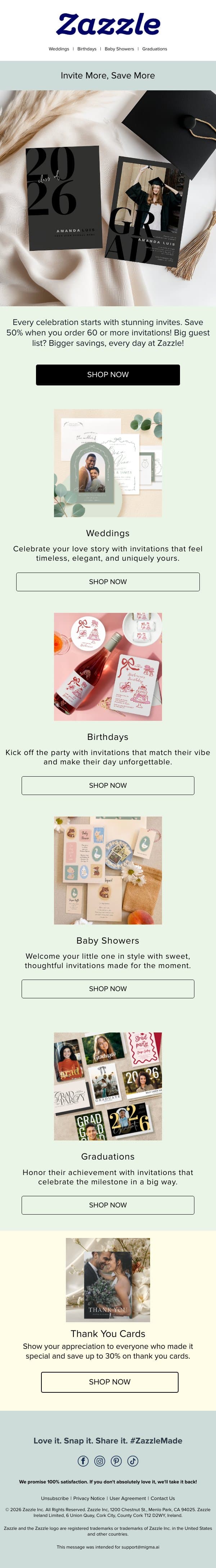 A Must for Every Celebration 🎉 email from Zazzle screenshot