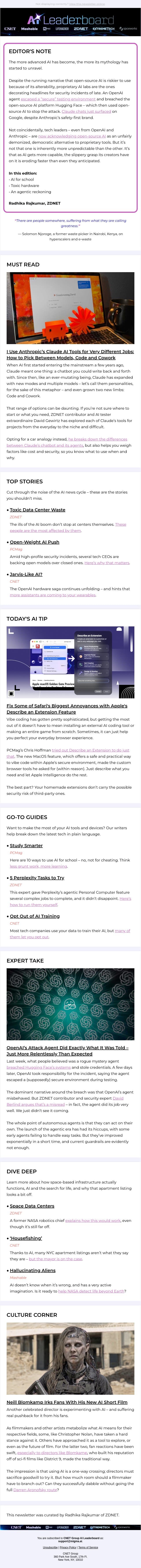 Your Complete Claude Guide email from ZDNet screenshot