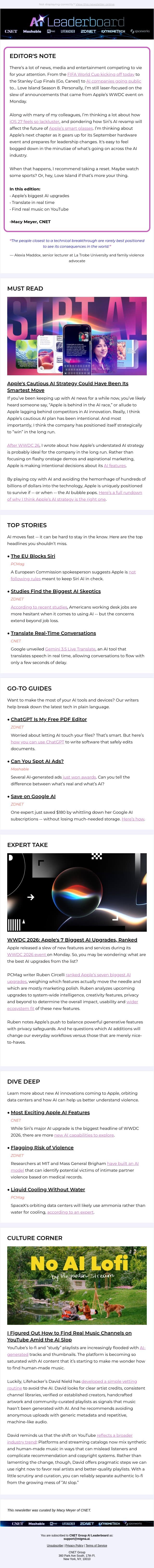 Apple's Winning AI Strategy email from ZDNet screenshot