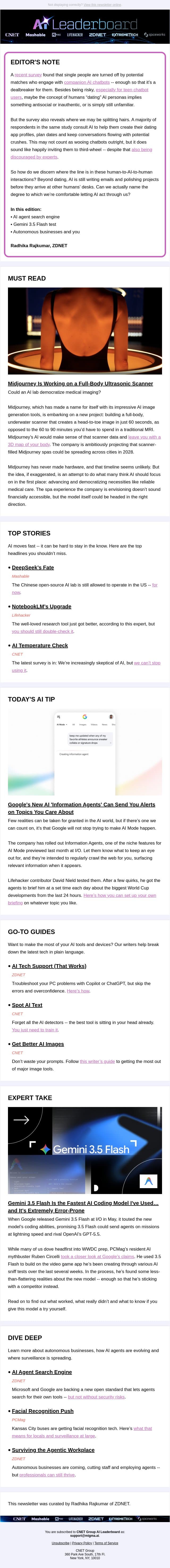 A Full-Body AI Scanner? email from ZDNet screenshot