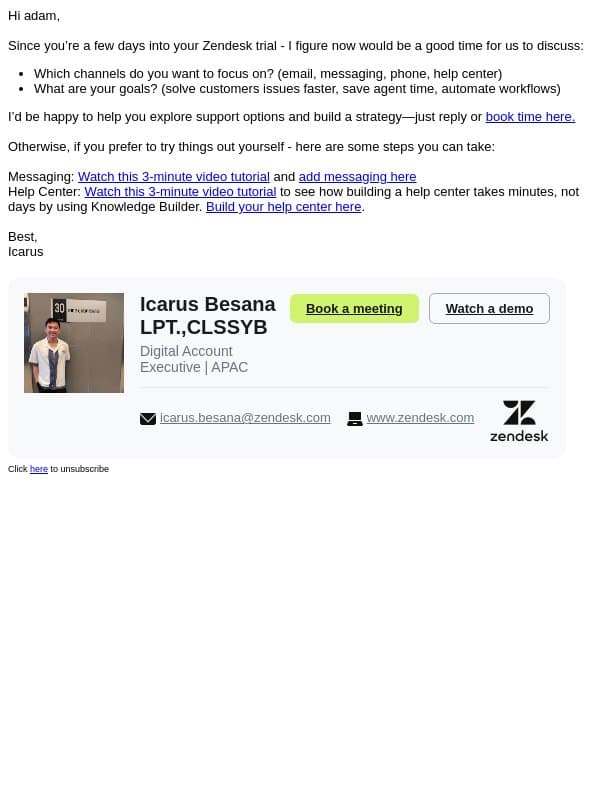 Set up your channels in Zendesk email from Zendesk screenshot