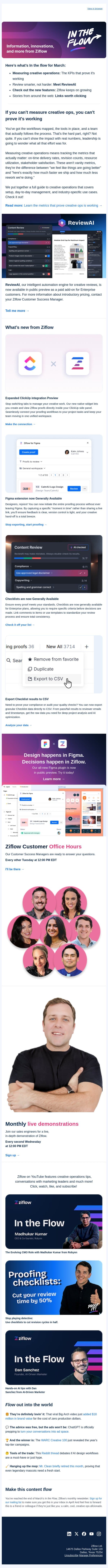 In the flow | Is your creative ops actually working? email from Ziflow screenshot