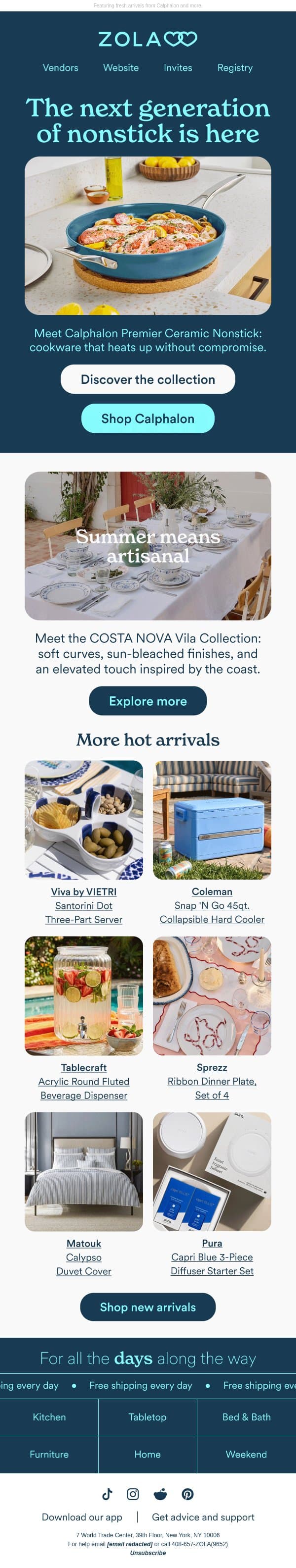 Your summer is heating up 🍳 email from Zola screenshot