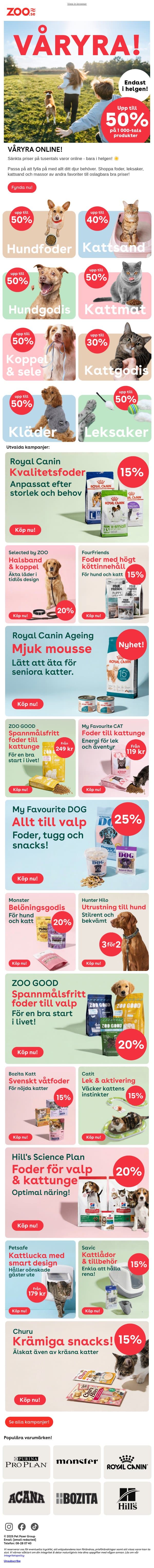 VÅRYRA! ☀️ Kampanj på över 4000 varor online email from Zoo.se screenshot