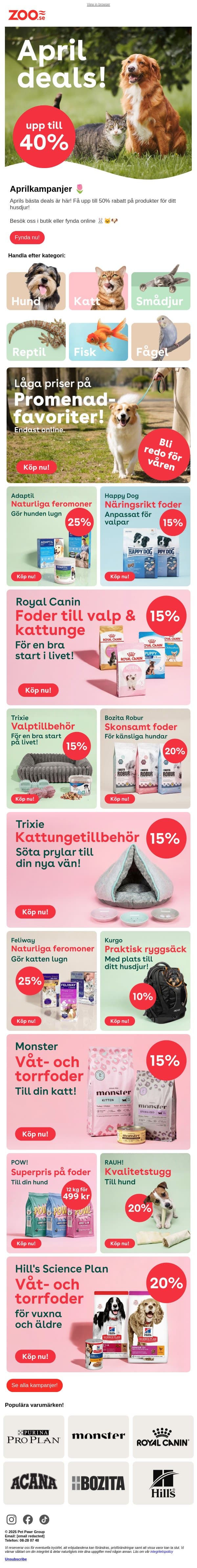Upptäck månadens bästa deals! 🥳 email from Zoo.se screenshot