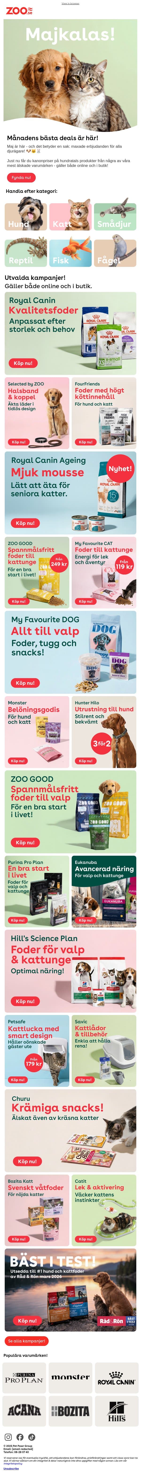 MAJKALAS!🎉 Fynda stort hela maj! email from Zoo.se screenshot