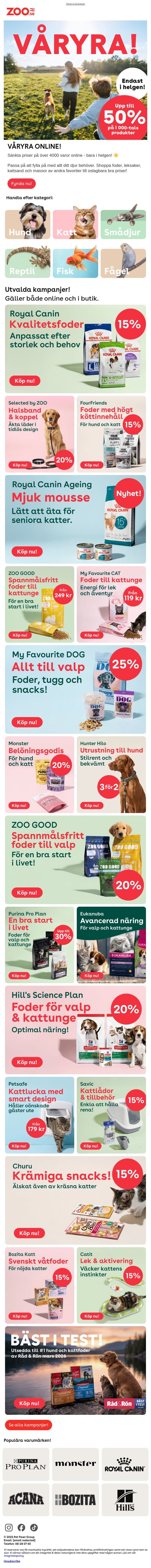 VÅRYRA! ☀️ Sänkta priser på tusentals varor email from Zoo.se screenshot