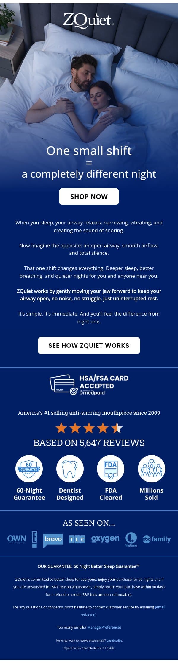 Silence Changes Everything. email from ZQuiet screenshot