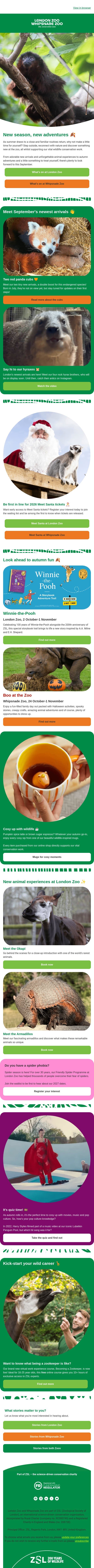 Hello September, hello new faces 💚 email from ZSL screenshot