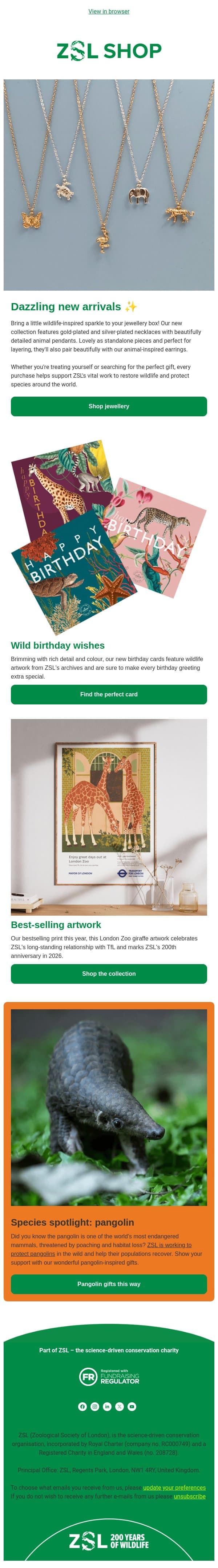 New at the ZSL Shop ✨ email from ZSL screenshot
