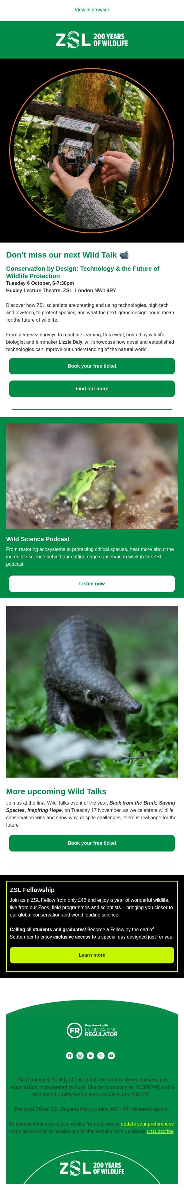 das, don't miss our next Wild Talk 🎥 email from ZSL screenshot