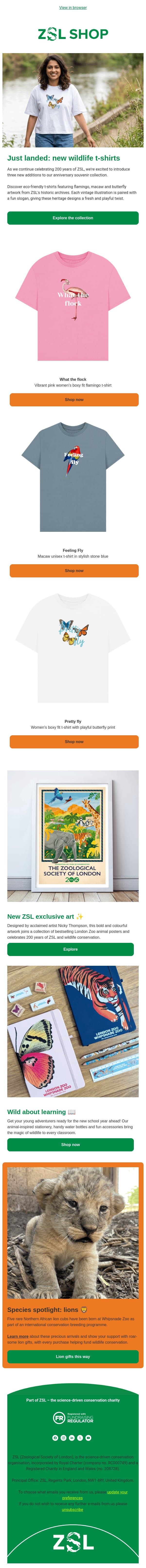 Don't let these fly away 🦩 email from ZSL screenshot