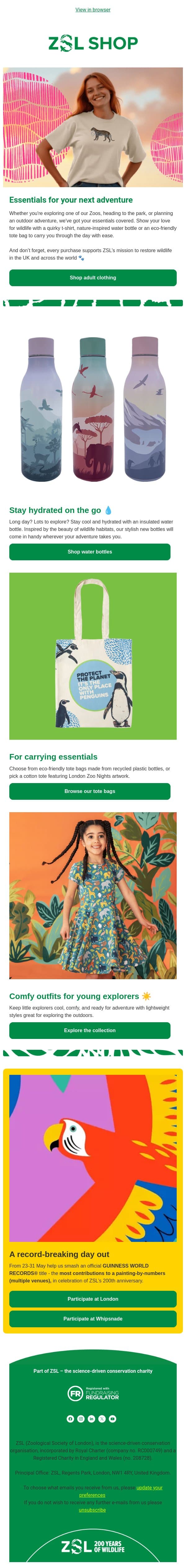 Planning a wild day out? Don’t forget these… email from ZSL screenshot