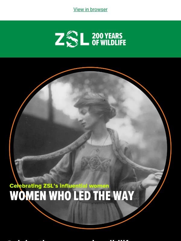 Celebrating women in wildlife 👩 email from ZSL
