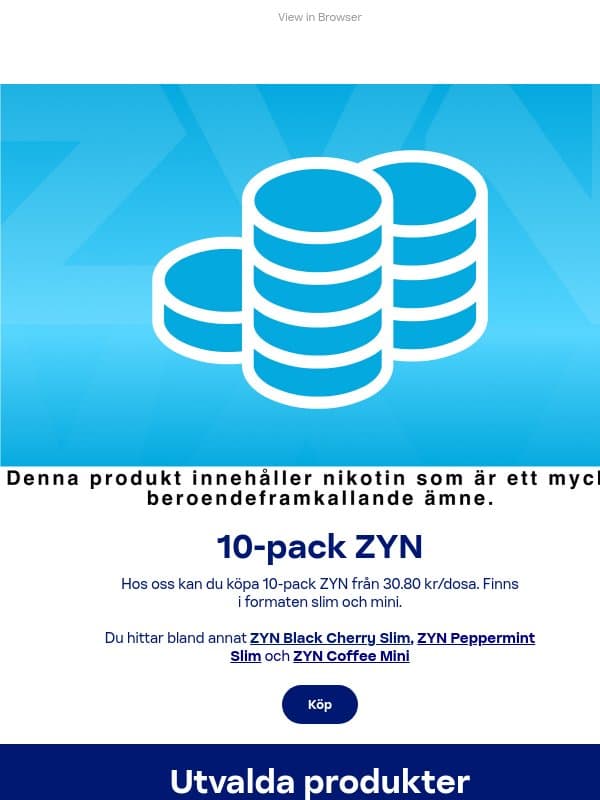 10-pack ZYN email from ZYN