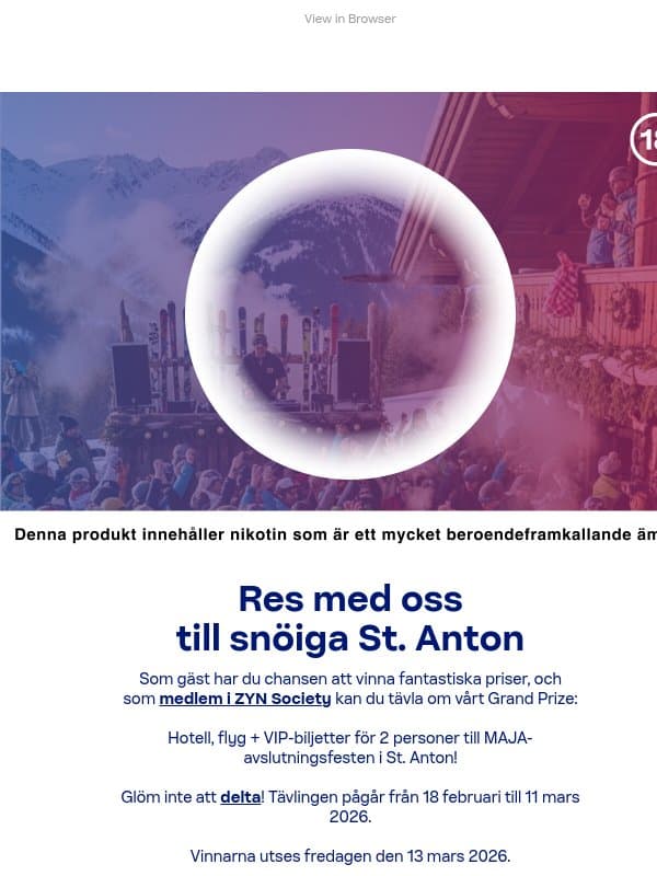 St. Anton närmar sig email from ZYN