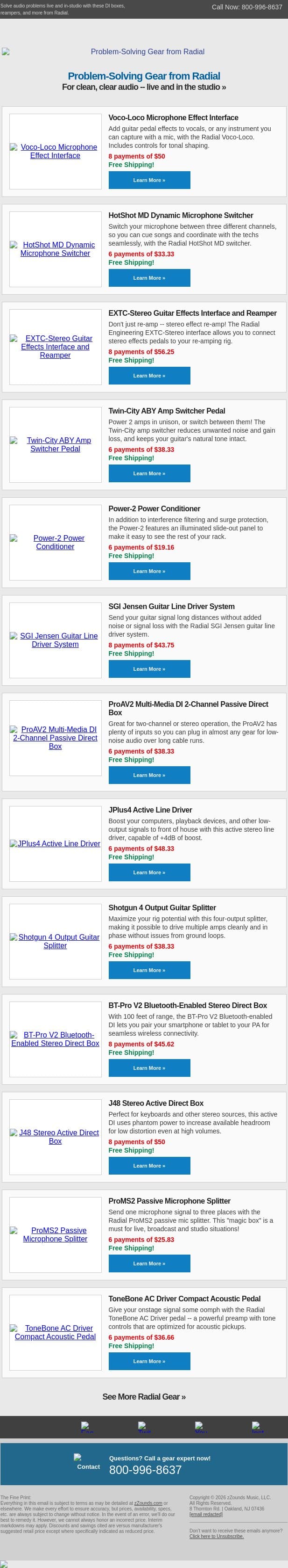 Make Life Easier With These Problem-Solving Boxes email from zzounds screenshot
