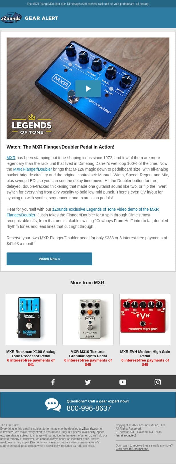 Getting Dimebag's Tone Just Got Easier! email from zzounds screenshot
