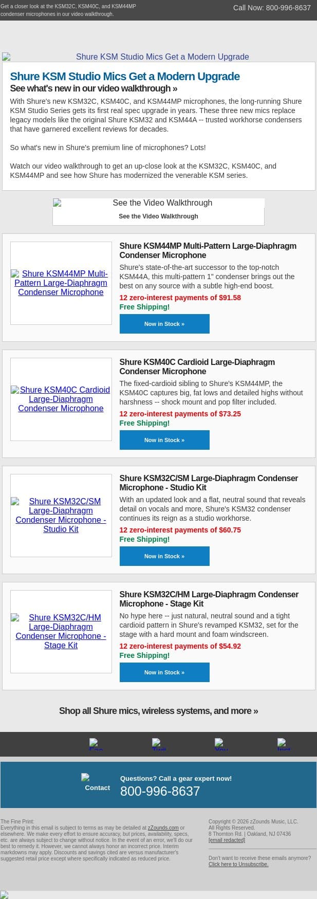 The K Stands for Kondenser?! Inside Shure's New KSM Microphones email from zzounds screenshot