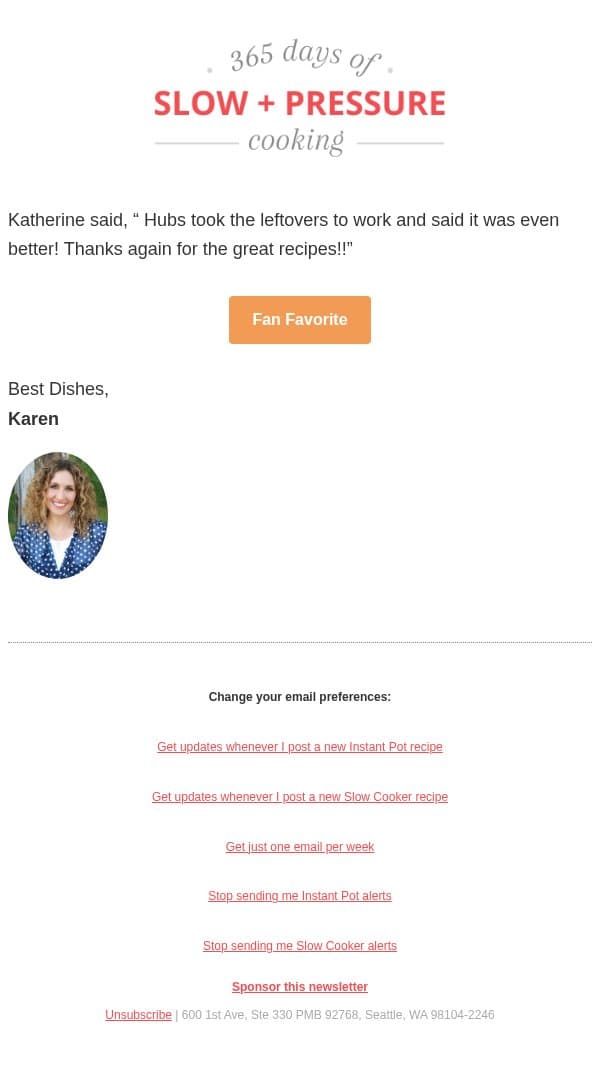 Fan Favorite Friday 🎃 email from 365 Days of Slow Cooking screenshot