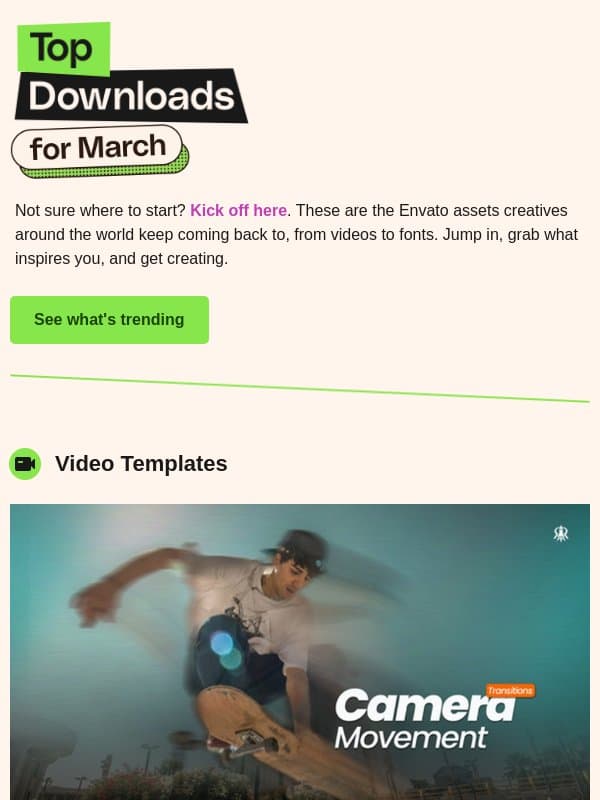 β¨ Top downloads for March email from 3DOcean