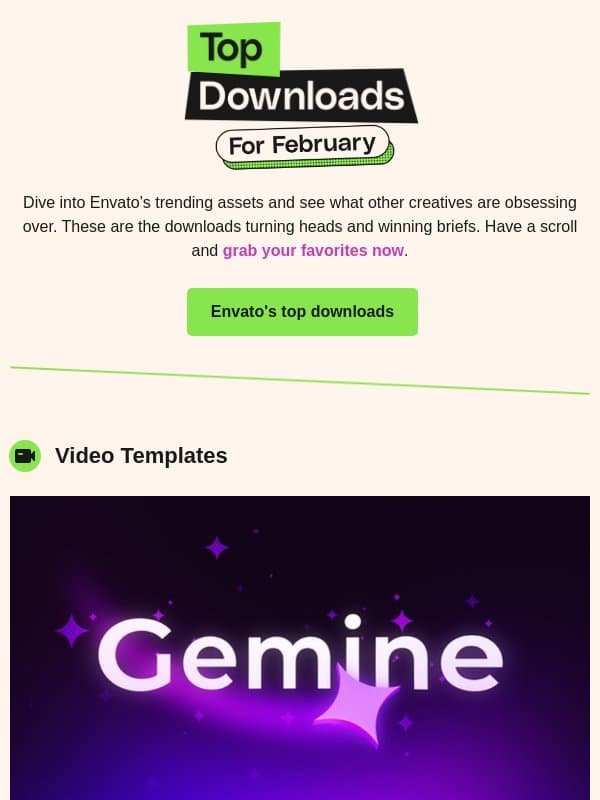 π Top downloads for February email from 3DOcean
