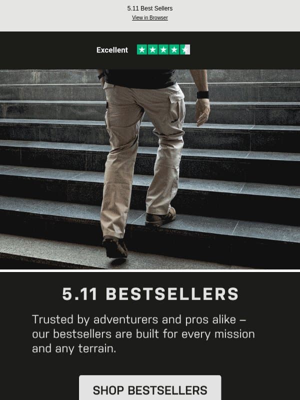 5.11 Best Sellers You Don’t Want to Miss email from 5.11 Tactical