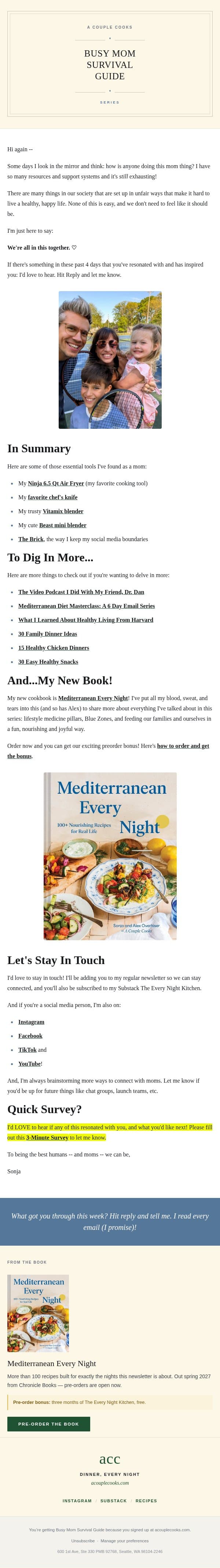 Where We Go From Here (Day 5) email from A Couple Cooks screenshot