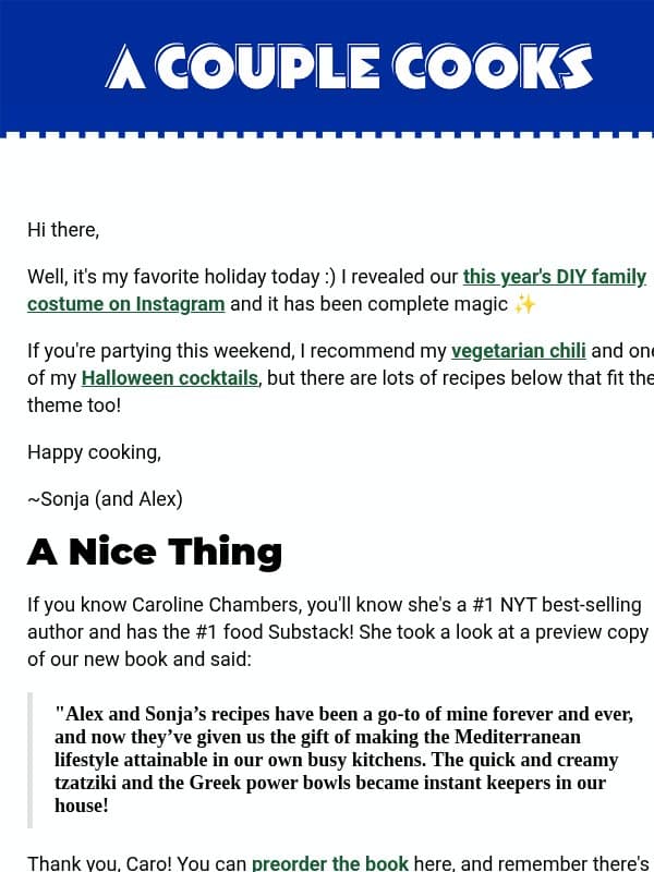 🍂 Apple & pumpkin recipes for a fall night in email from A Couple Cooks