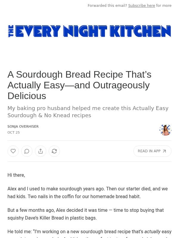 A Sourdough Bread Recipe That’s Actually Easy—and Outrageously Delicious email from A Couple Cooks