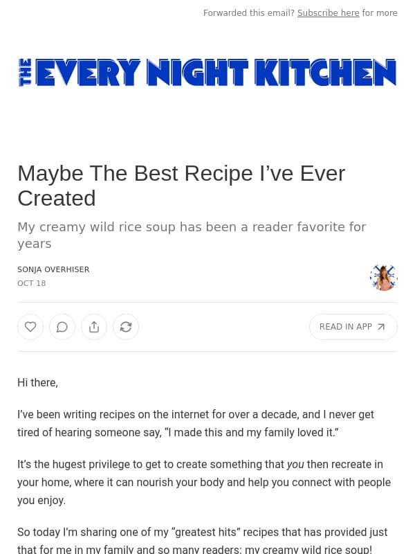 Maybe The Best Recipe I’ve Ever Created email from A Couple Cooks
