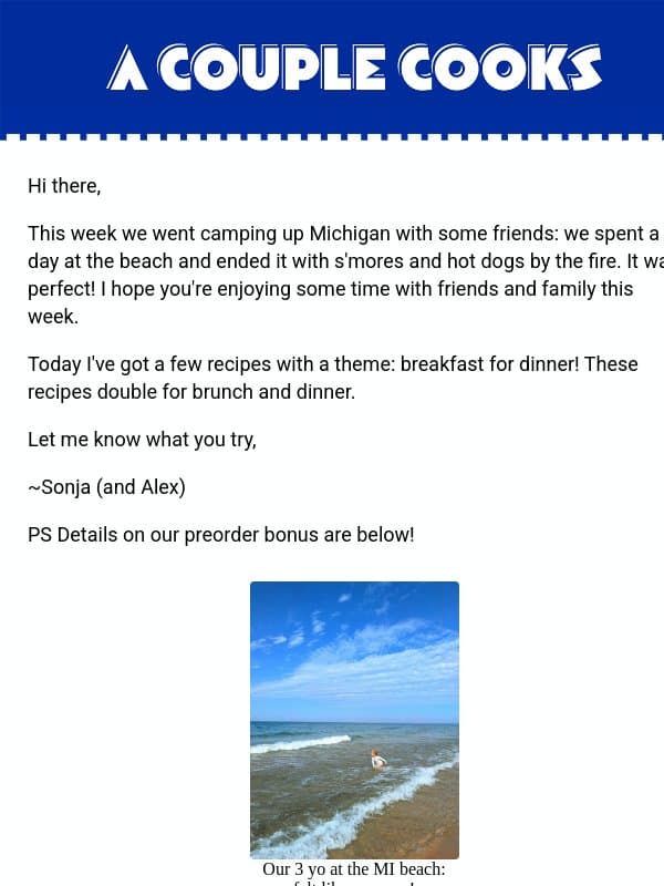 🥞 Easy recipes with a fun theme email from A Couple Cooks
