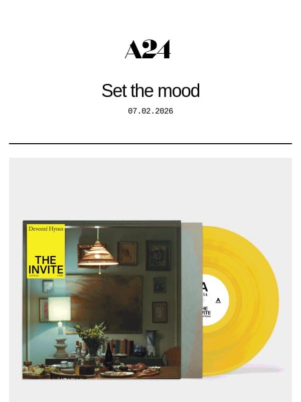 Set the mood email from A24