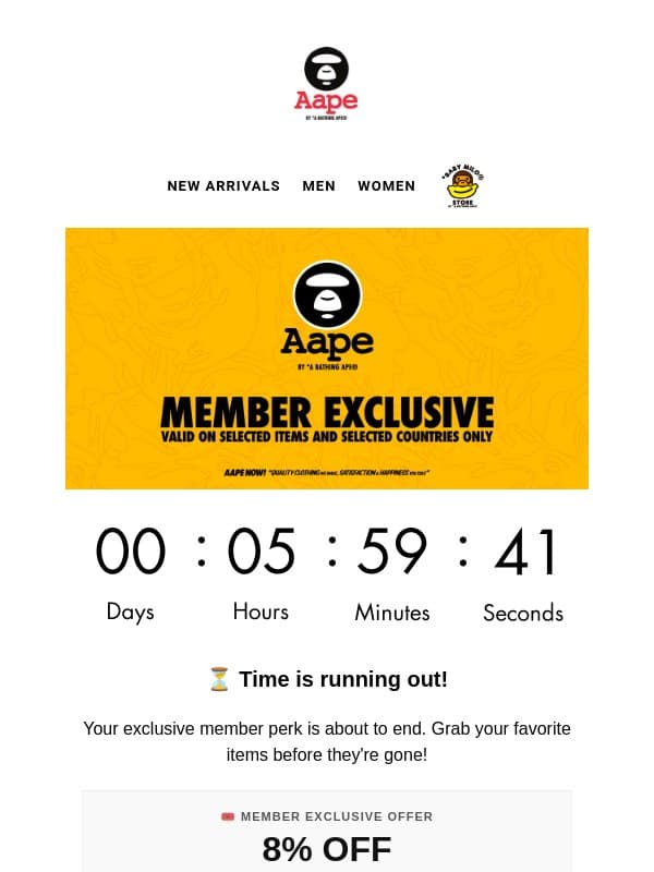 🔥 Fresh Drop: New AAPE Street Drift is Here! email from Aape