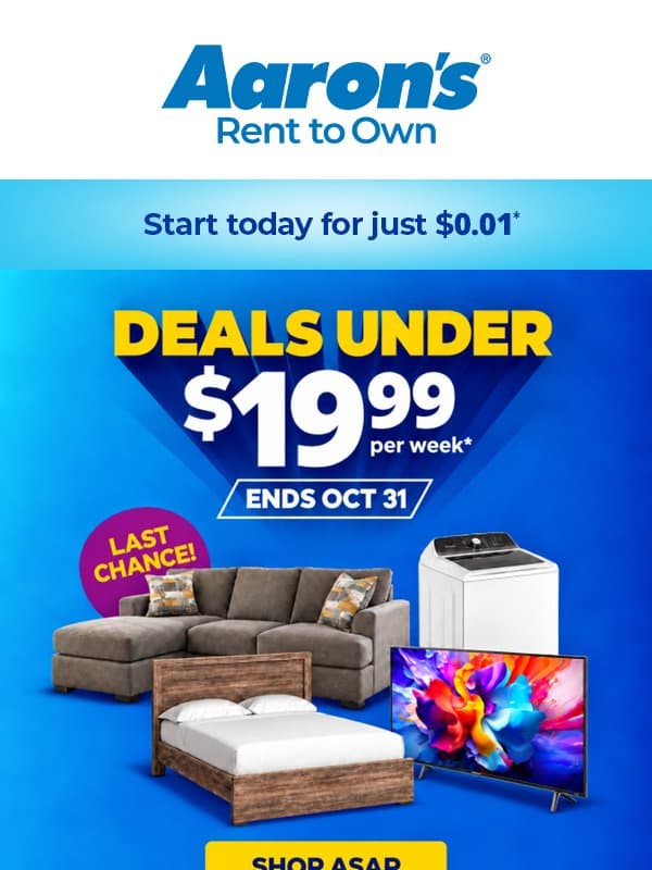 Missing out is so not you email from Aaron's